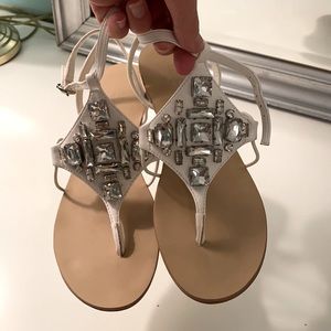 Silver Rhinestone Sandals